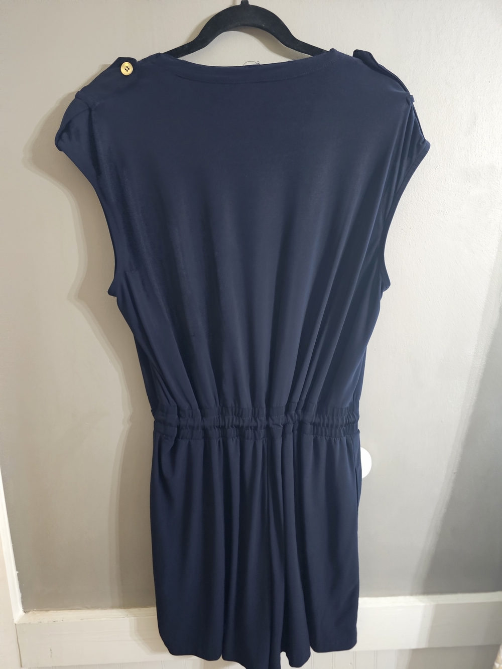 Emma & Michele Navy V-Neck Romper Shorts - Picture 4 of 5
